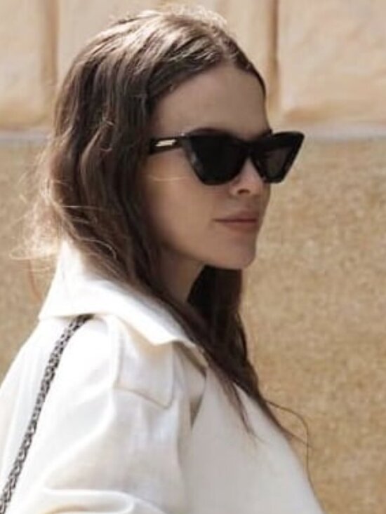 Bottega Veneta BV1101S 007 Sunglasses Brown Cat Eye Frame, Gold Lenses main image 7